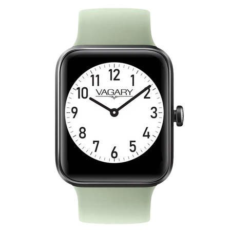 Orologio VAGARY Smartwatch CITIZEN con cassa nera, quadrante bianco e cinturino verde chiaro