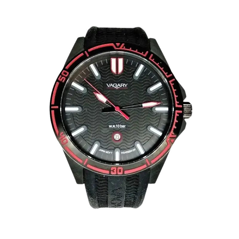 Orologio Vagary uomo Quartz solo tempo IB5-845-52 con quadrante nero e rosso