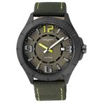 Orologio VAGARY uomo Solo tempo cassa nera IB6-141-92 con cinturino verde oliva e nero