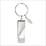Portachiavi Bagutta con USB 16GB, design rettangolare argento con linee diagonali