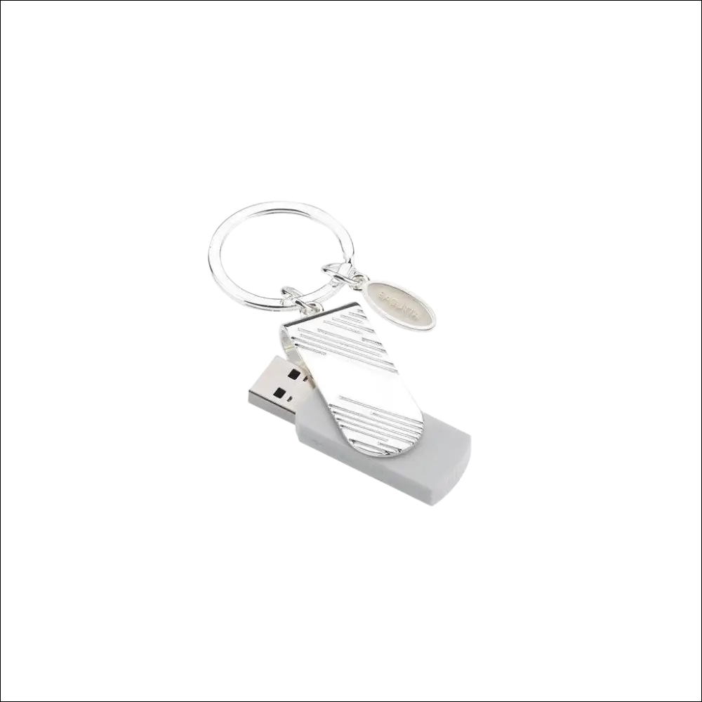Portachiavi BAGUTTA con USB 16GB argento dal design angolare