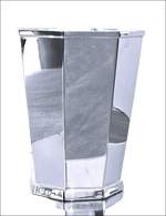 Vaso octagonale argento specchiato Petruzzi & Branca con bordi bisellati