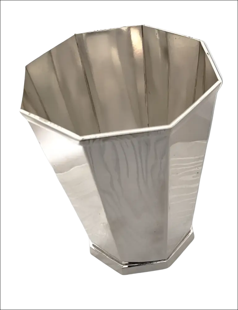 Portapenne Ottagonale Argento Petruzzi & Branca, elegante cestino metallico