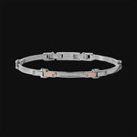 Bracciale uomo Comete Diamonds Label acciaio, oro e diamanti UBR 499|BONINI-GIOIELLI
