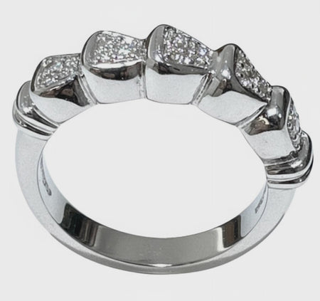 Fedina oro bianco 750/1000 e diamanti Salvini|bonini-gioielli