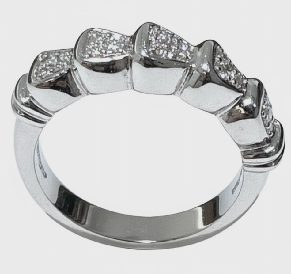 Fedina oro bianco 750/1000 e diamanti Salvini|bonini-gioielli