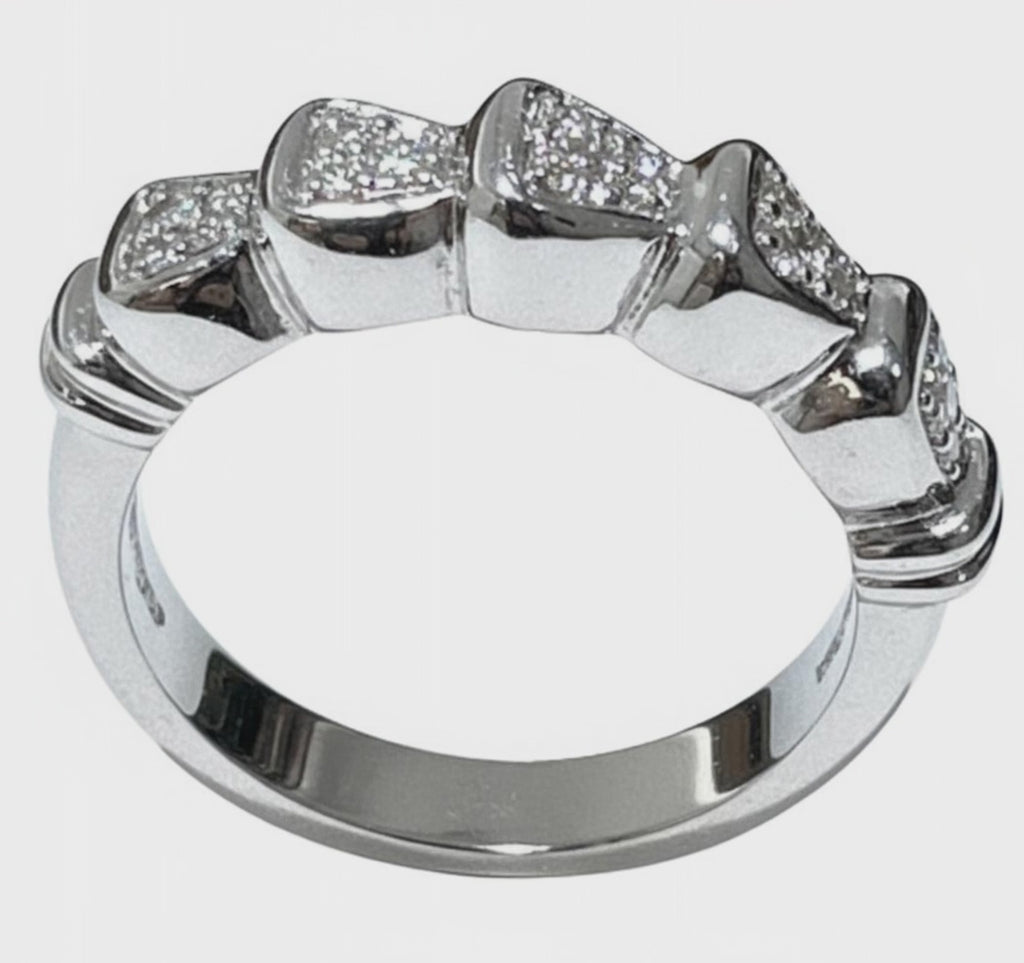 Fedina oro bianco 750/1000 e diamanti Salvini|bonini-gioielli