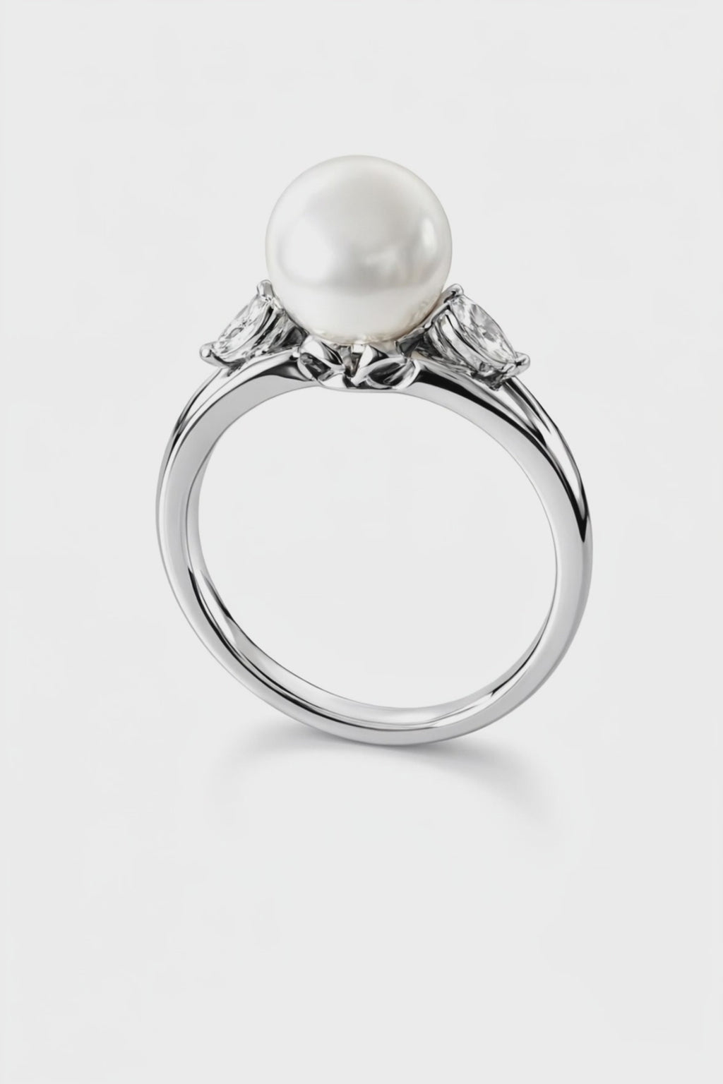 Anello Salvini Oro Bianco, Perla e Diamanti Marquise|bonini-gioielli
