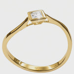 Anello Oro Giallo 750/1000 e Diamante Carré 0,16 ct|bonini-gioielli