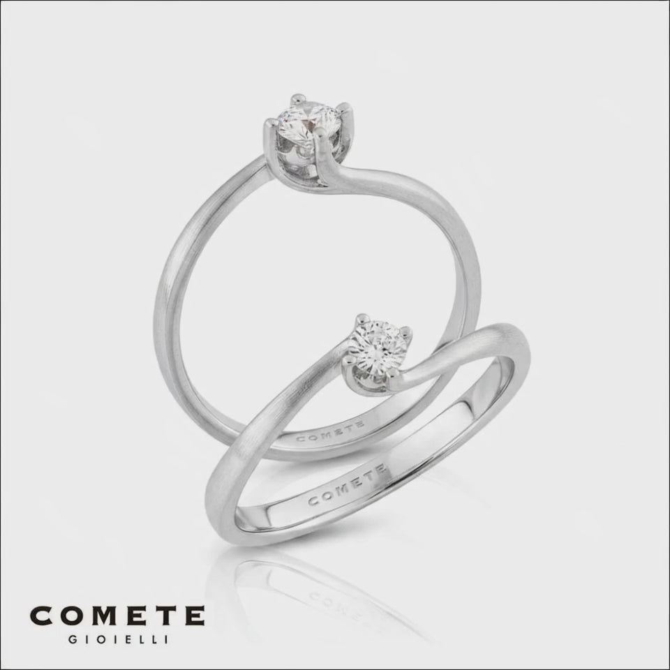 Anello Solitario Oro Bianco Identity COMETE|bonini-gioielli