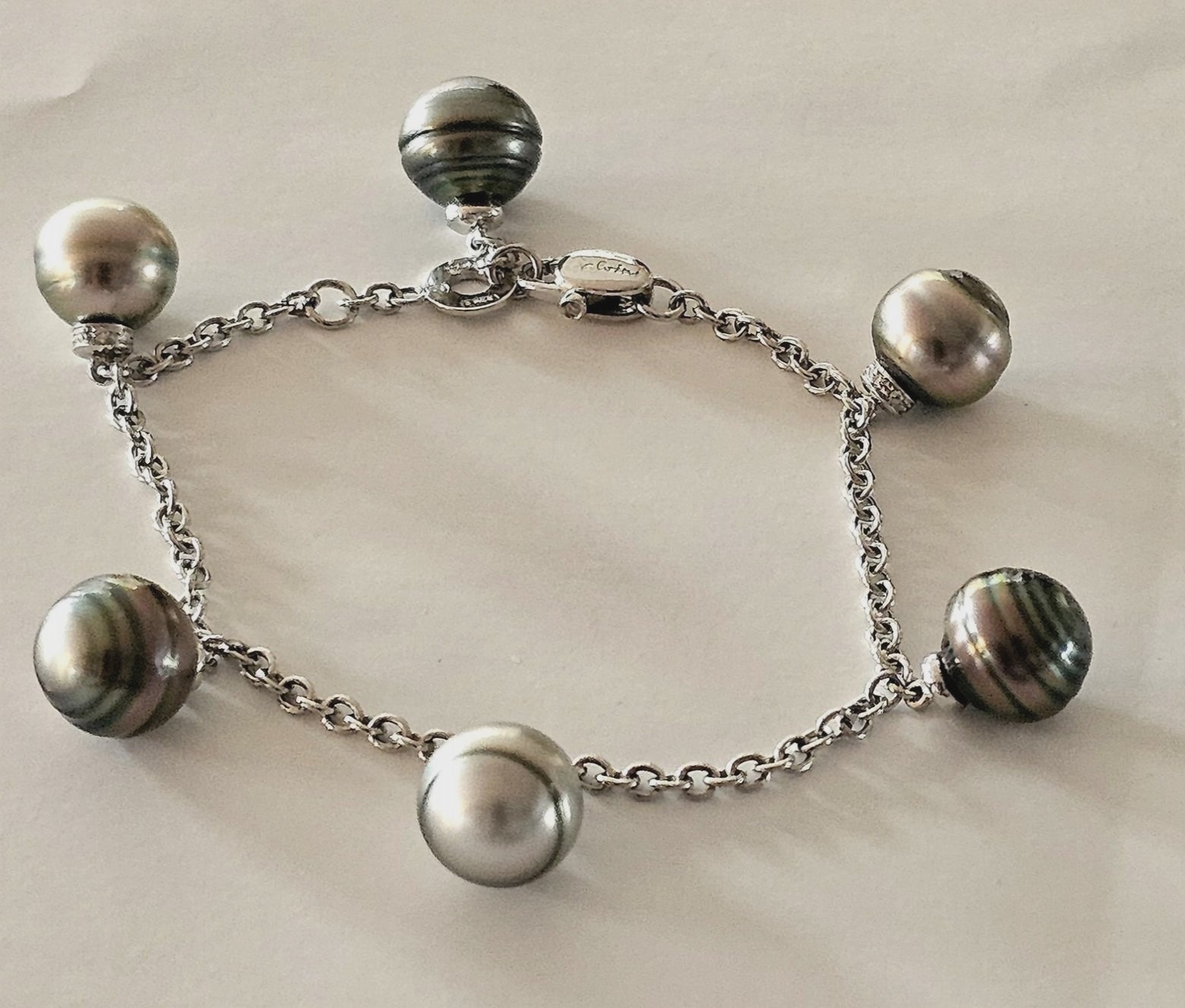 Bracciale Salvini Mambo oro bianco e perle Tahiti|bonini-gioielli