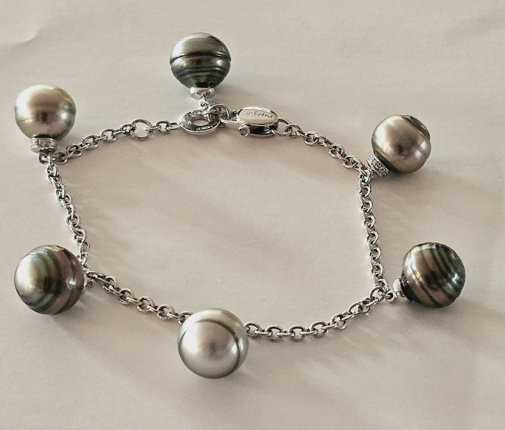 Bracciale Salvini Mambo oro bianco e perle Tahiti|bonini-gioielli
