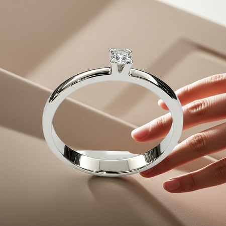 Anello Solitario oro 750/1000 Diamante ct 0,10 Salvini|bonini-gioielli