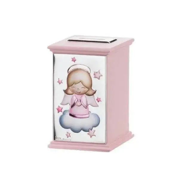 salvadanaio rosa angelo con carillon Thilia 452766|bonini-gioielli