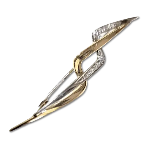 spilla oro giallo e bianco con diamanti Gianni Carità|bonini-gioielli