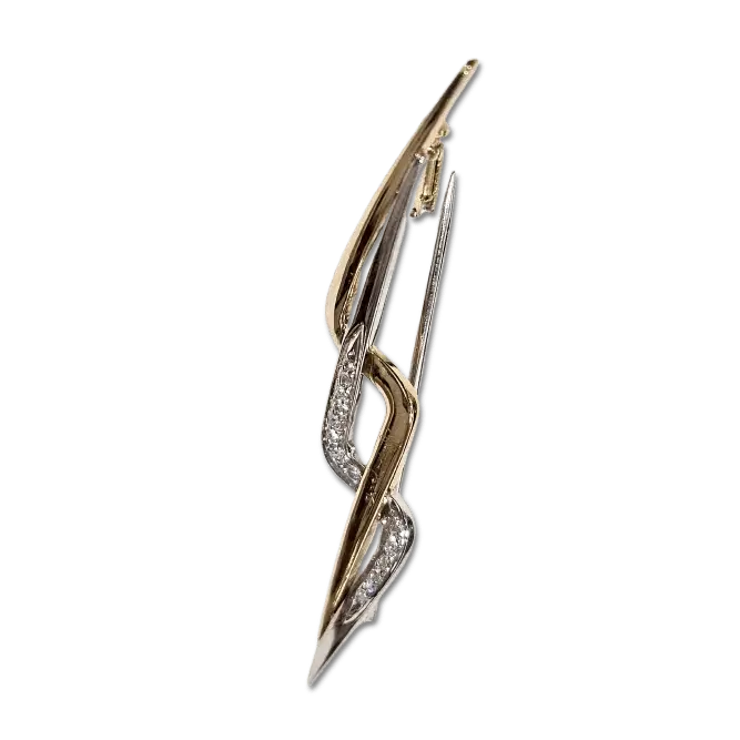 spilla oro giallo e bianco con diamanti Gianni Carità|bonini-gioielli