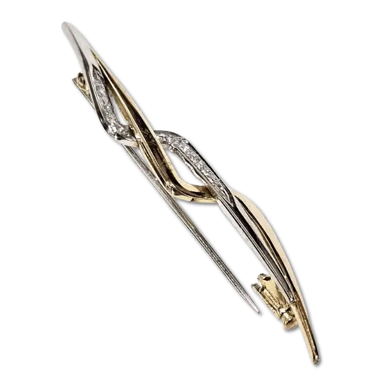 spilla oro giallo e bianco con diamanti Gianni Carità|bonini-gioielli