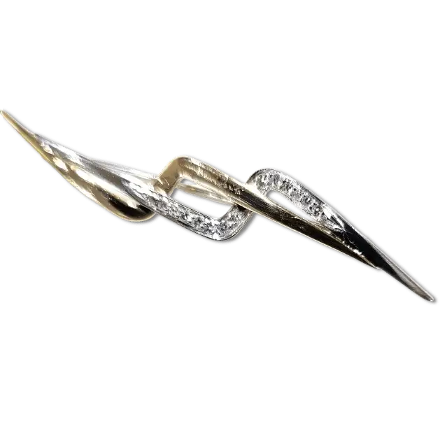 spilla oro giallo e bianco con diamanti Gianni Carità|bonini-gioielli