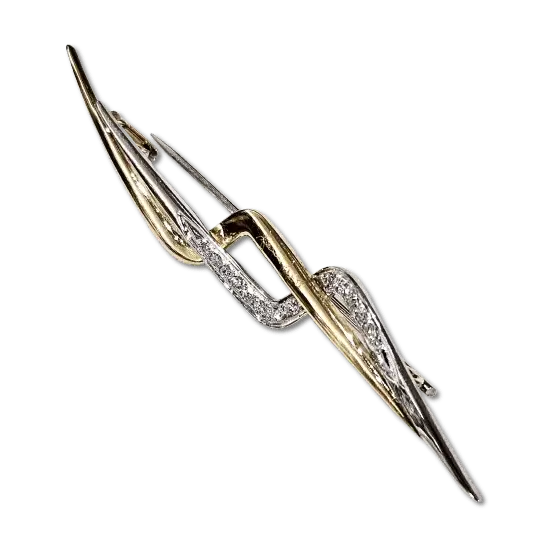 spilla oro giallo e bianco con diamanti Gianni Carità|bonini-gioielli