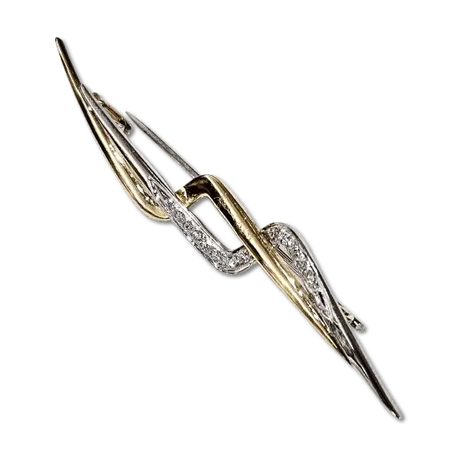 spilla oro giallo e bianco con diamanti Gianni Carità|bonini-gioielli