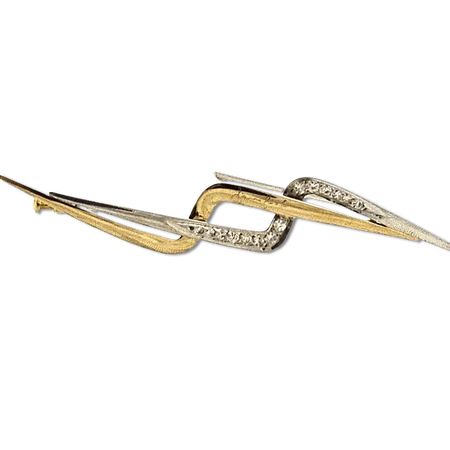 spilla oro giallo e bianco con diamanti Gianni Carità|bonini-gioielli
