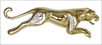 Spilla Pantera oro con accenti diamanti ispirata a Cartier