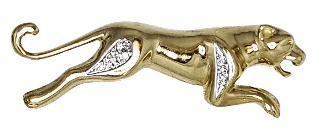 Spilla Pantera oro con accenti diamanti ispirata a Cartier