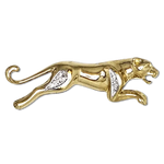 Spilla pantera oro giallo e bianco con diamanti - spilla