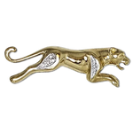 Spilla pantera oro giallo e bianco con diamanti - spilla