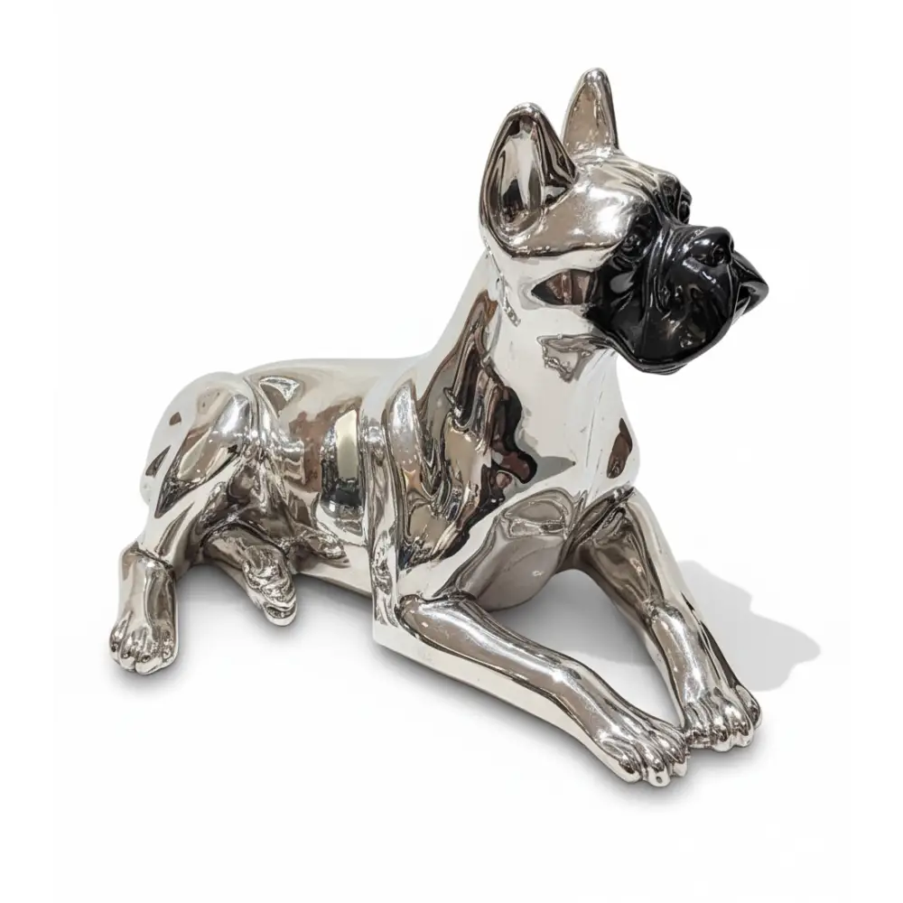 Statuetta cane boxer in argento Principi Argenti|bonini-gioielli