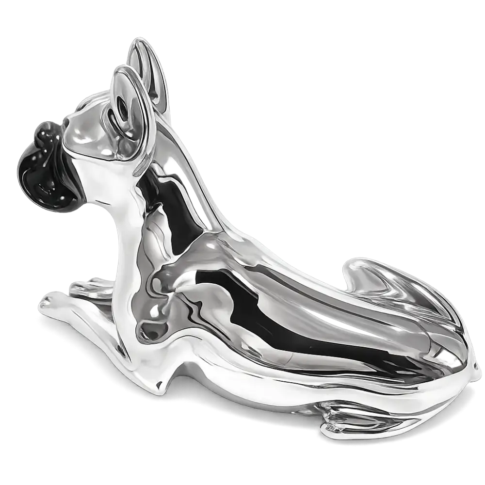 Statuetta riproduzione cane boxer in argento Principi Argenti|b onini-gioielli