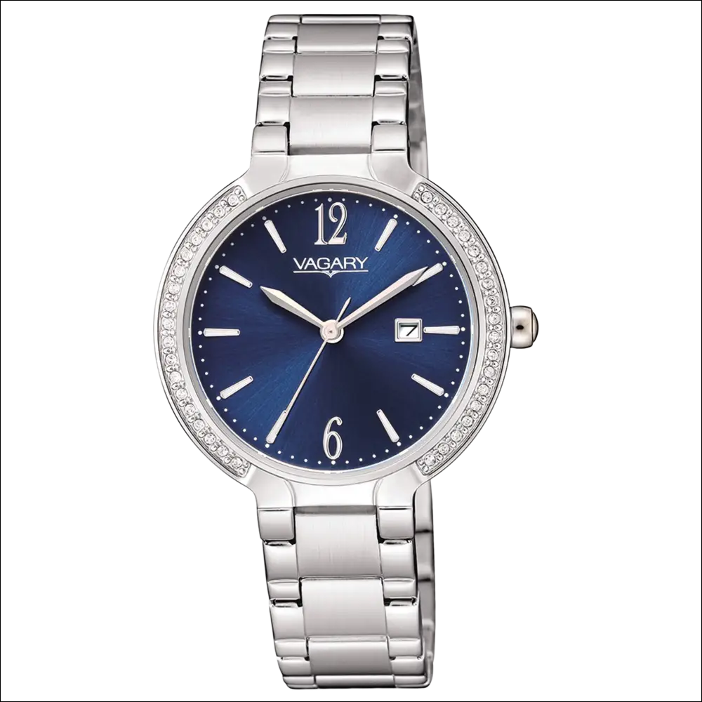 Orologio Vagary donna Flair silver con quadrante blu e lunetta cristalli IU3-011-71