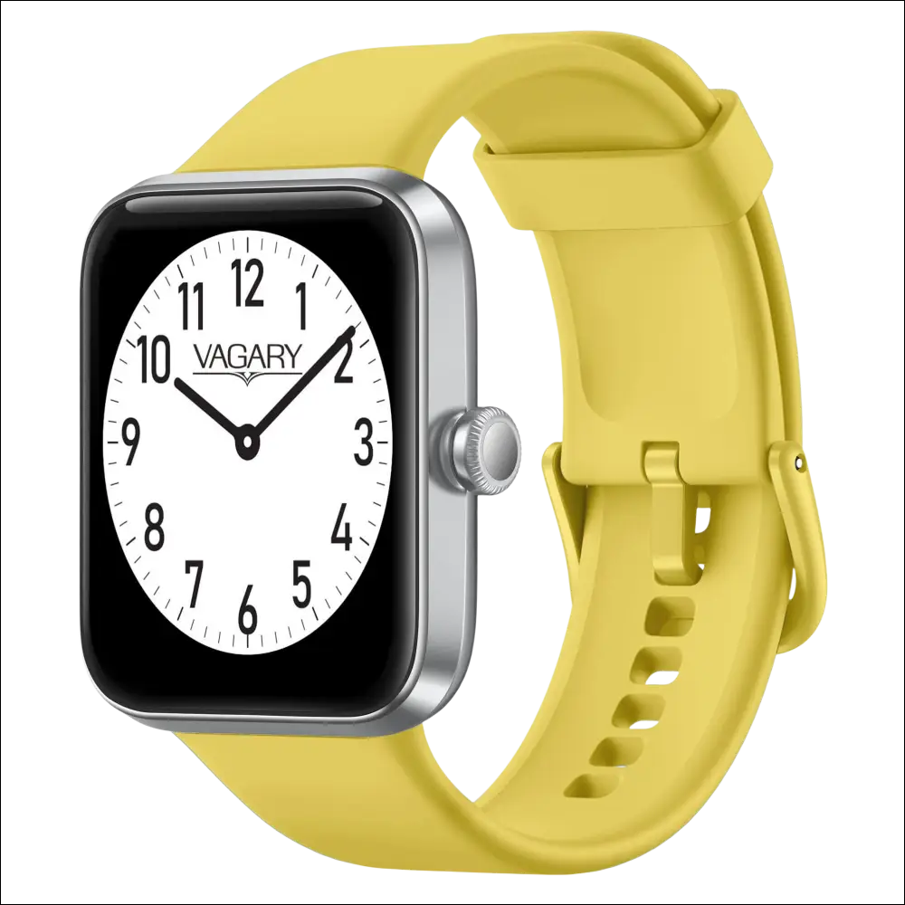 Vagary Smartwatch X02A-004VY con cassa silver e strap giallo