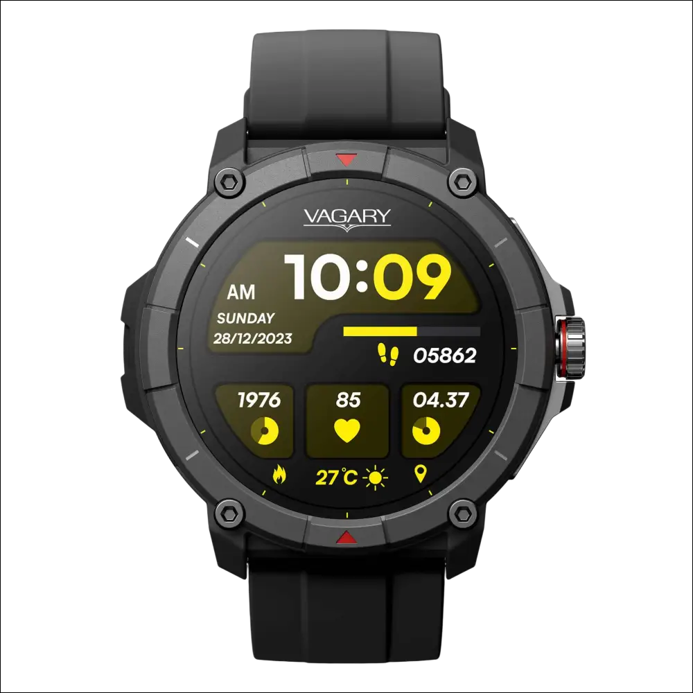 Vagary Smartwatch X04A-001VY nero con display digitale e metriche sport