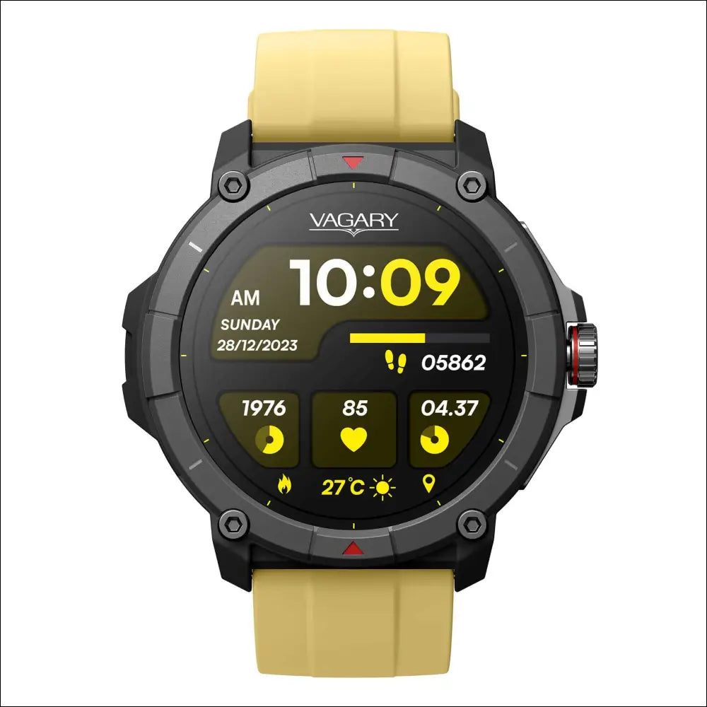 Vagary Smartwatch X04A-003VY con cassa nera e cinturino giallo silicone