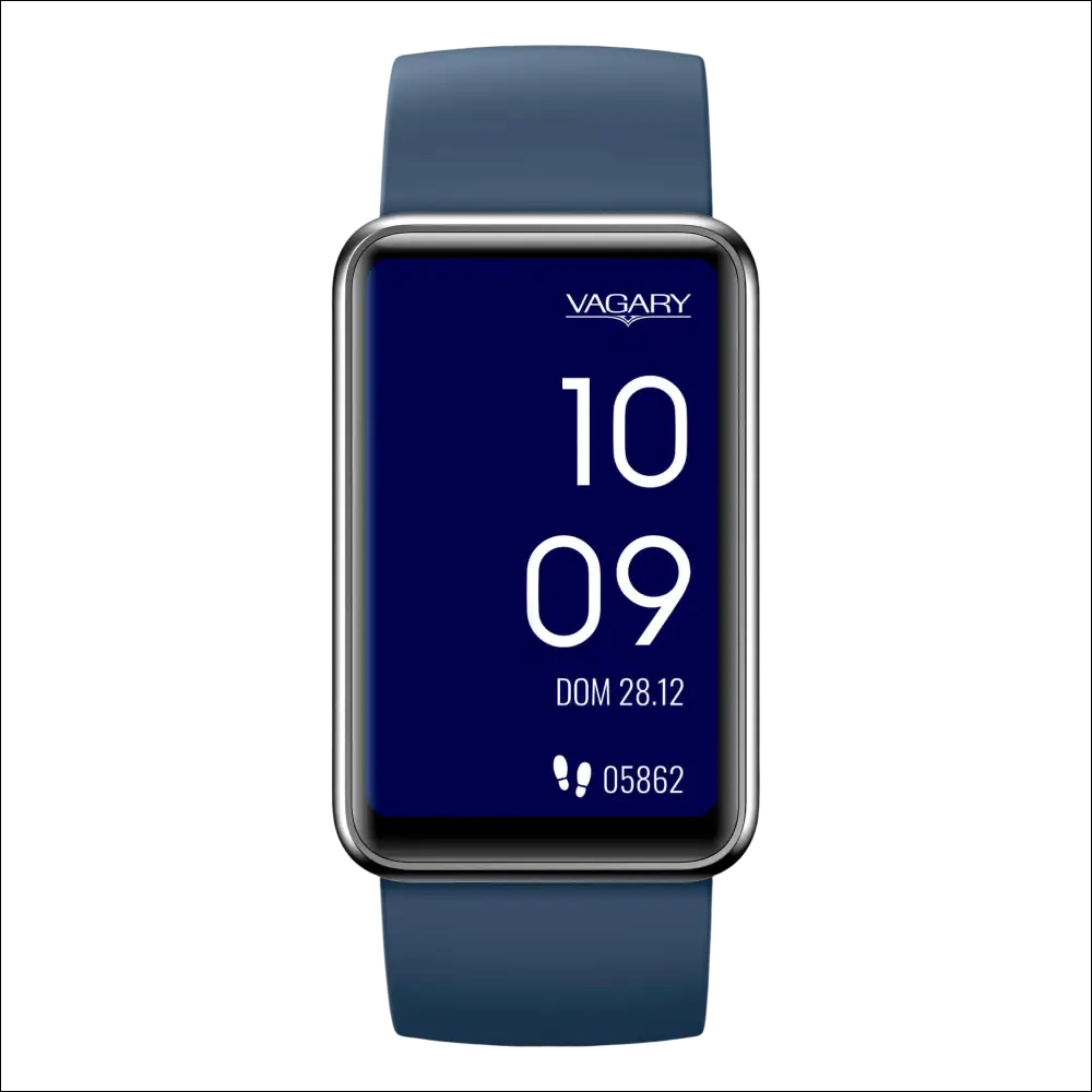 Orologio smartwatch VAGARY X05A-002VY con cinturino blu in silicone e display passi