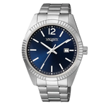 Orologio uomo in acciaio inossidabile con quadrante blu e datario VAGARY Timeless Uomo IB9-115-71
