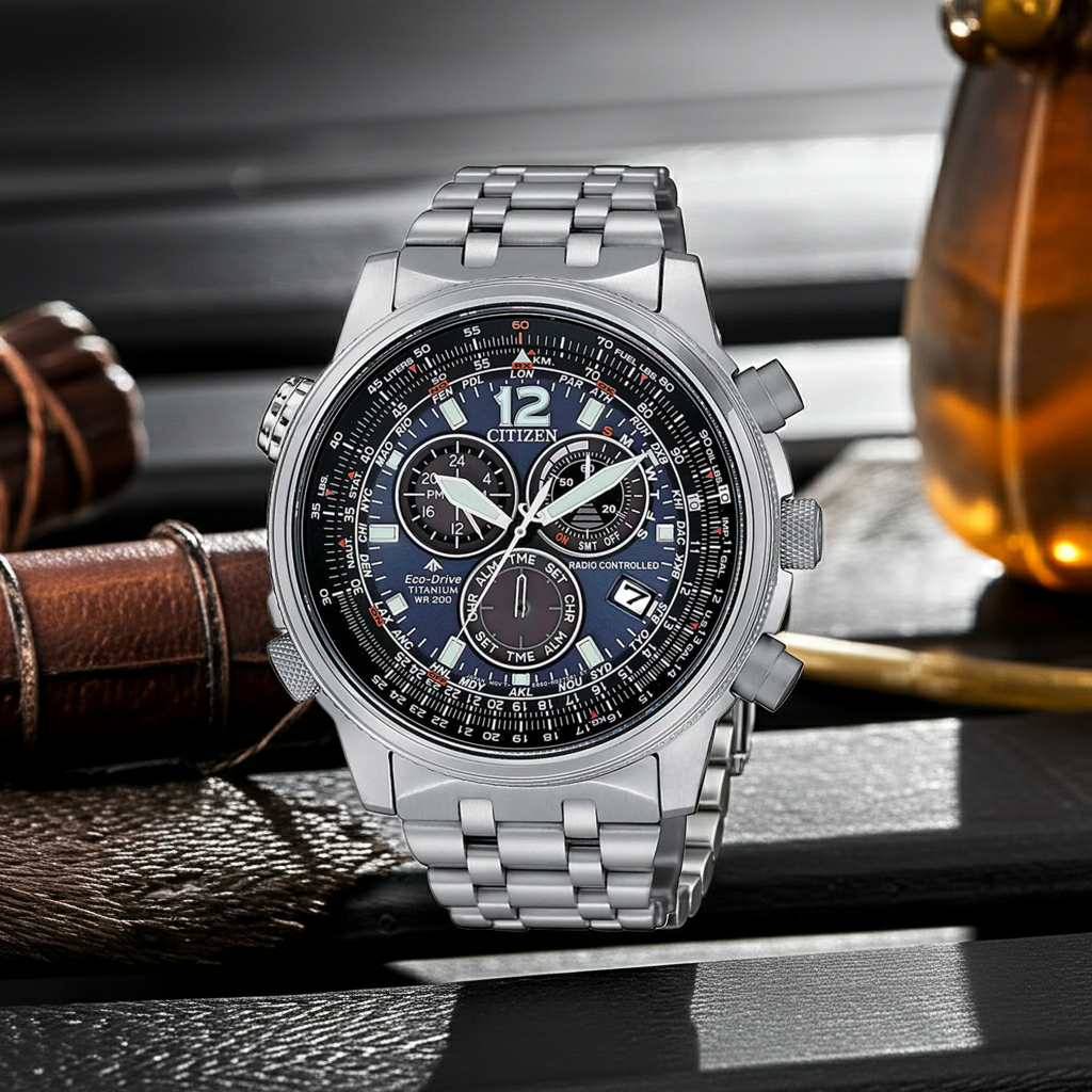 CITIZEN Radiocontrollato Crono Pilot SuperTitanio CB5850-80L|bonini-gioielli