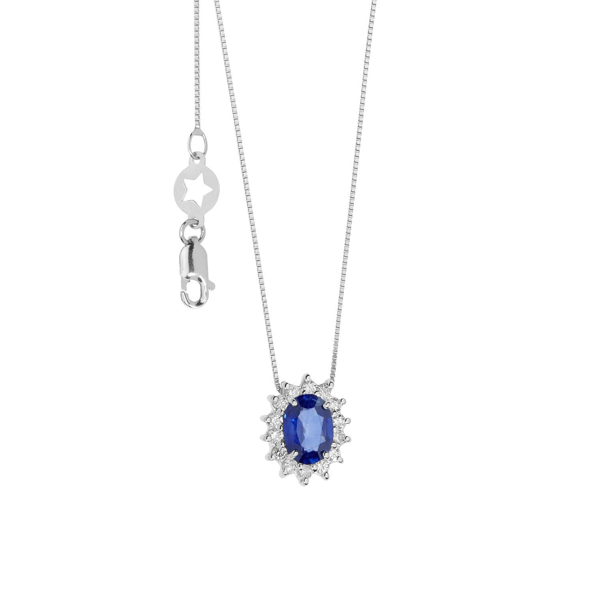 Anello COMETE GIOIELLI con zaffiro blu ct 0,90 e diamanti collezione Regina ANB 2569 - bonini-gioielli