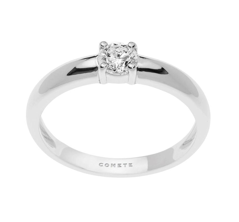 anello oro bianco diamante COMETE GIOIELLI ANB 2526|bonini-gioielli