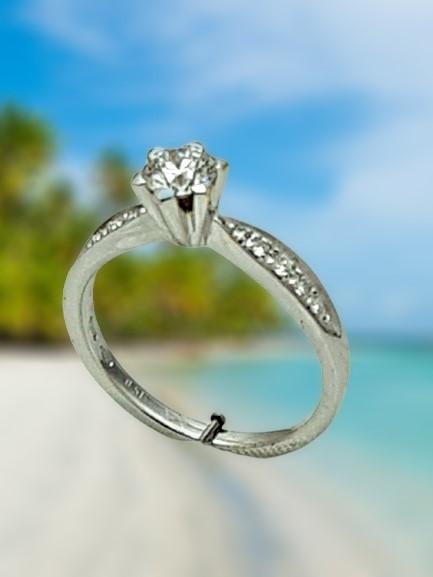 Anello di fidanzamento diamante ct 0,51+ct 0,11|bonini-gioielli