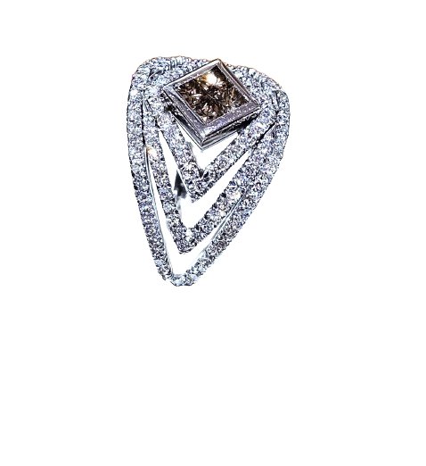Anello oro diamanti bianchi e brown CENTOVENTUNO - Gioielleria Bonini