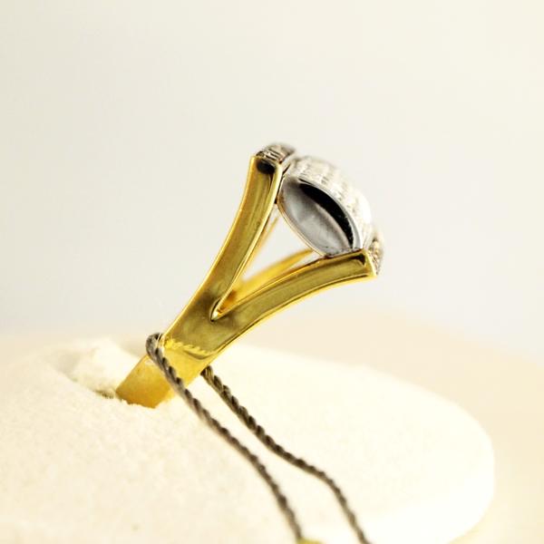 Anello oro giallo e diamanti bianchi e brown Salvini|bonini-gioielli