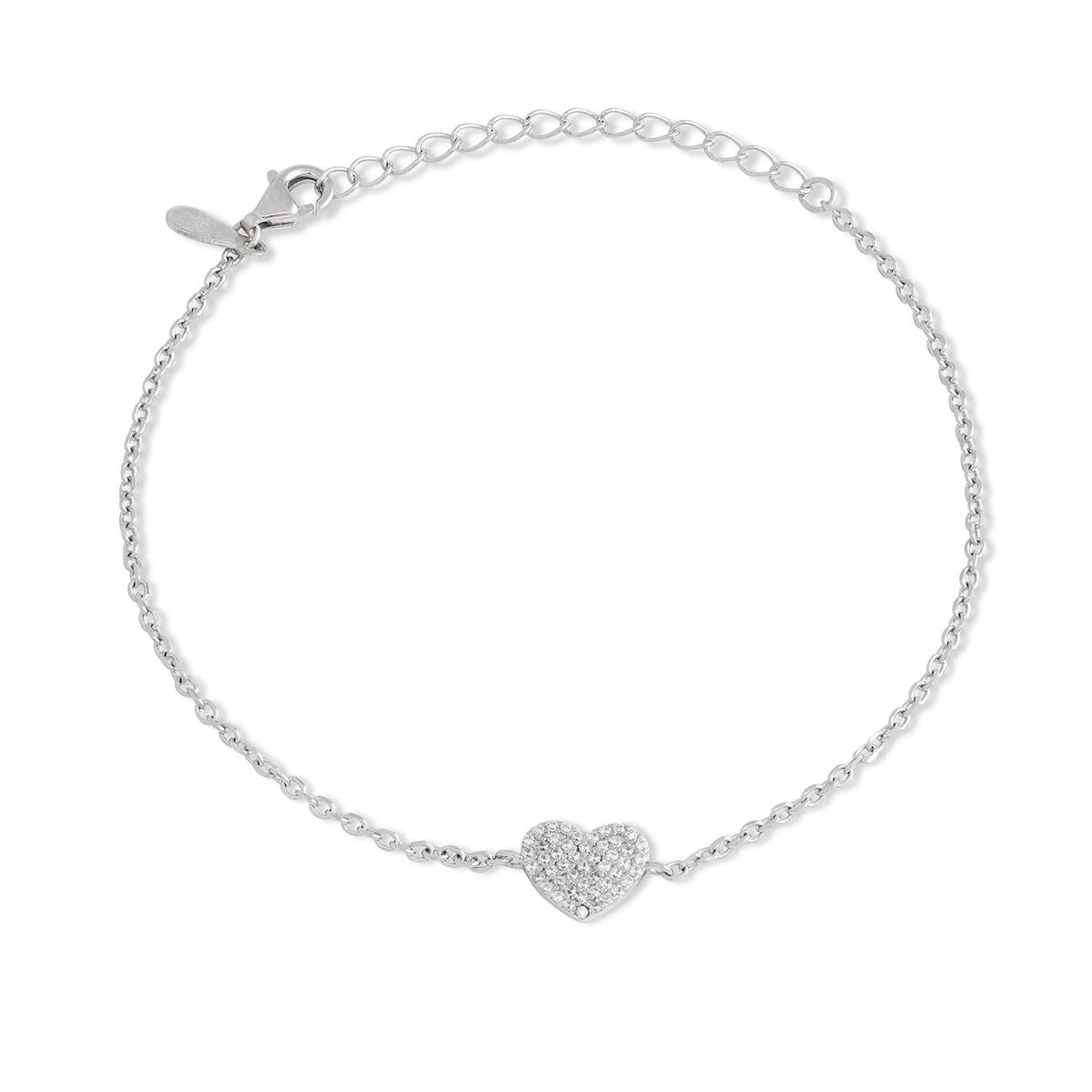 Bracciale AMBROSIA argento con cuore pavé zirconi AAB 183 - bonini-gioielli