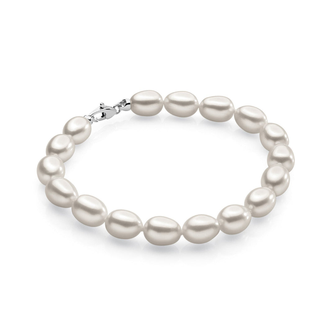 Bracciale AMBROSIA perle bianche chiusura oro ABP 001 - bonini-gioielli
