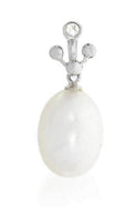 Ciondolo gioielli AMBROSIA oro bianco perla goccia zircone ACP 001 - bonini-gioielli