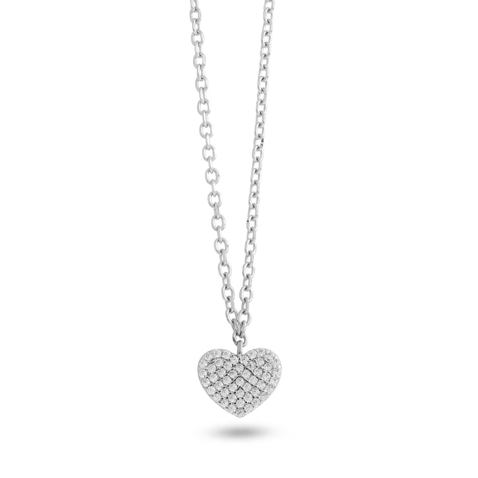 Collana AMBROSIA argento ciondolo cuore pavé zirconi AAG 273 - bonini-gioielli