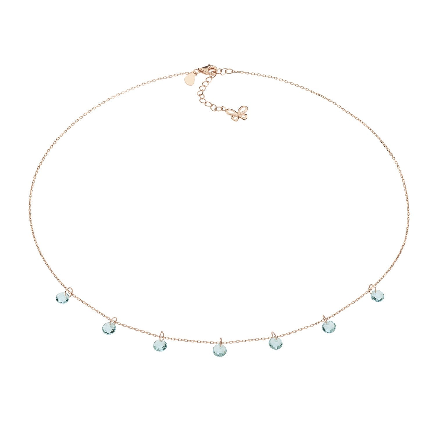Collana argento dorato cristalli azzurri COMETE GLA 170|bonini-gioielli
