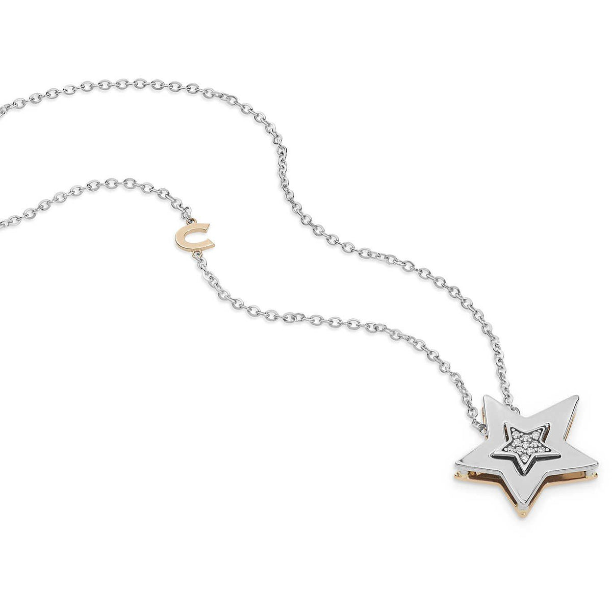 Collana stella oro bianco e diamanti GLB 1447 COMETEi|bonini-gioielli
