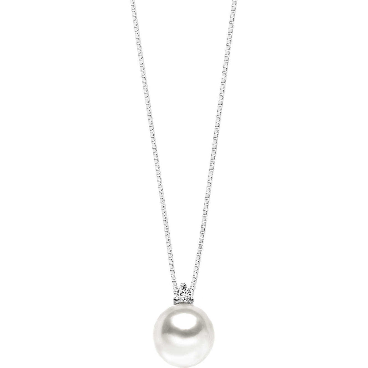 Collana oro bianco e perla COMETE Storie di Perle GLP 434|bonini-gioielli